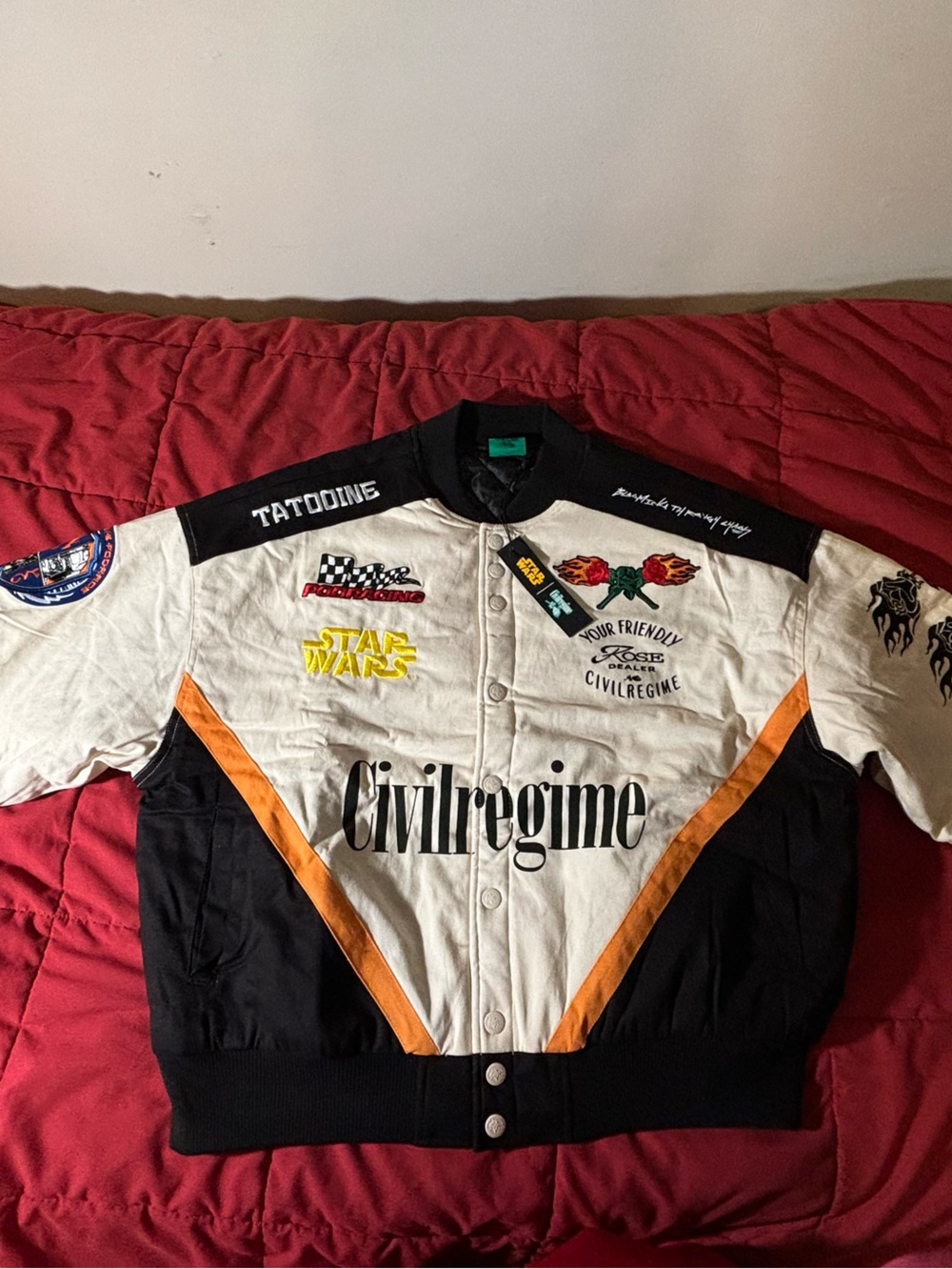 Civilregime x Star Wars pod racing embroidered bomber jacket